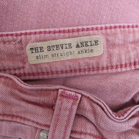 AG Adriano Goldschmied Womens 25 Stevie Ankle Slim Straight Pink Purple Jeans - Picture 8 of 13